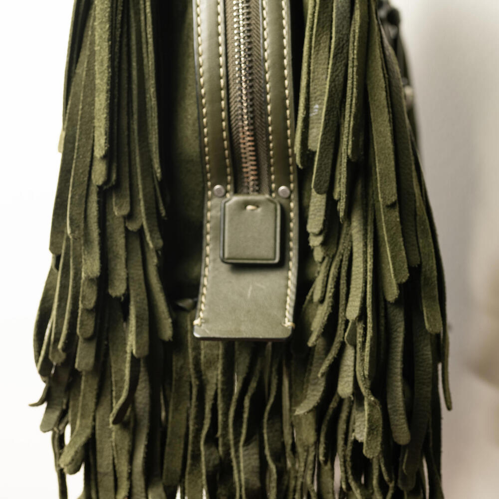 RARE NWT Coach 1941 Cervo Suede Fringe Rogue 31 Bag - Fern Green - Picture 6 of 15